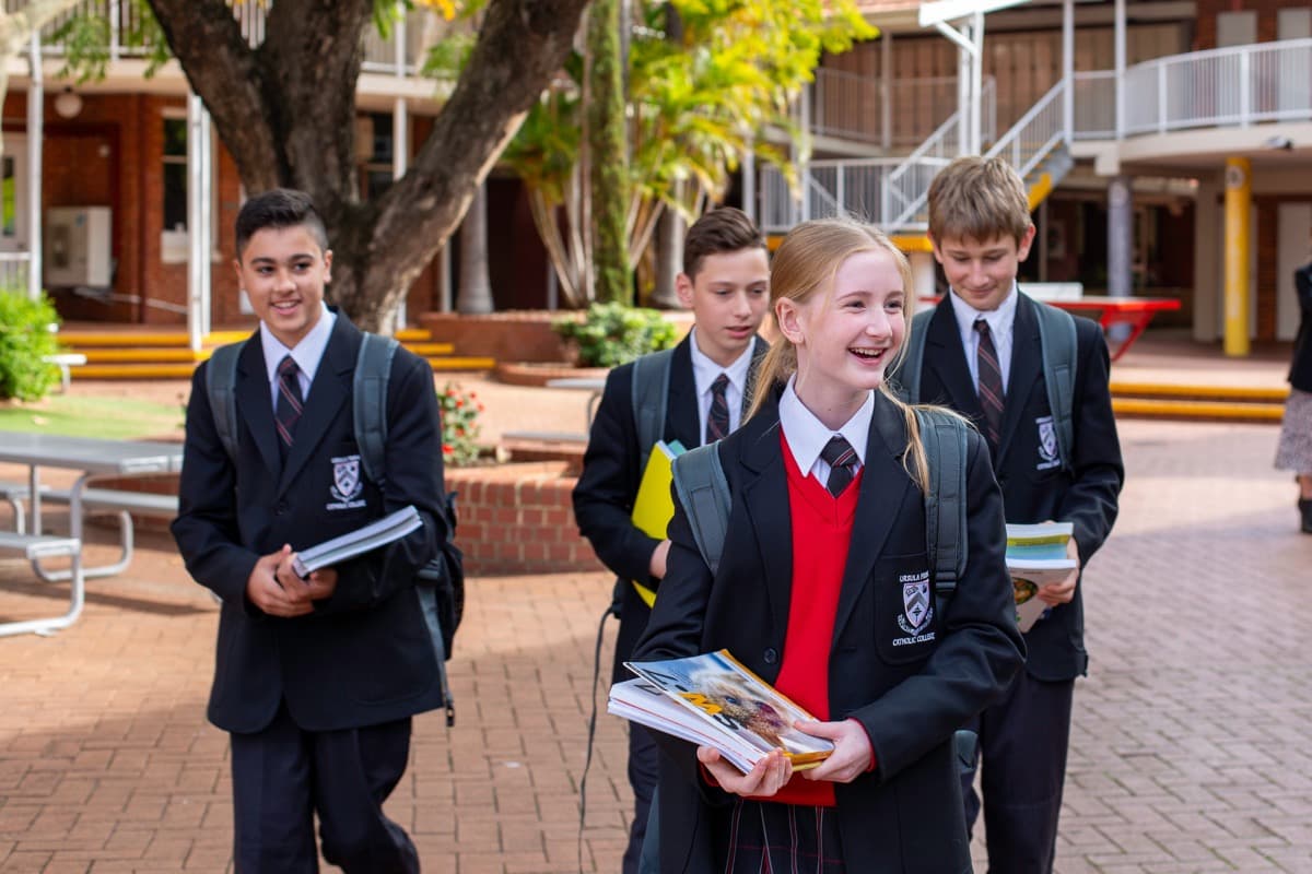 Students in Ursula Frayne Catholic College uniforms