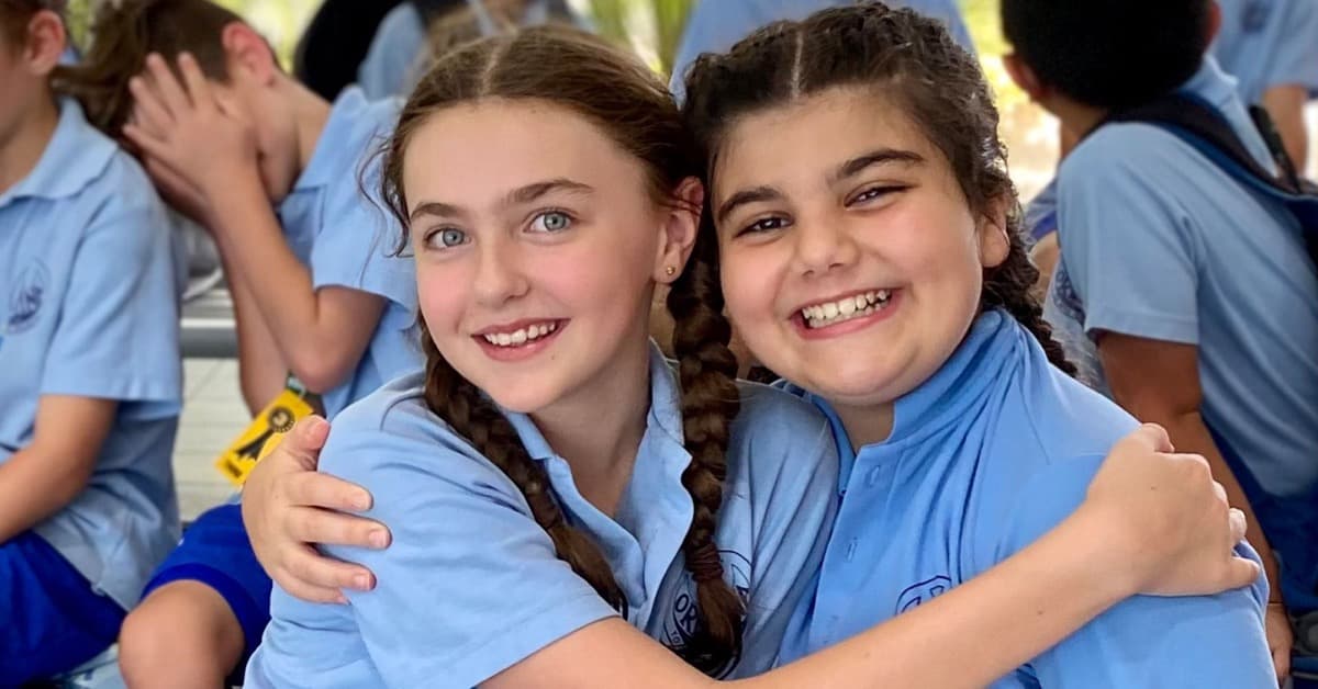 Students in Orana Catholic Primary School uniforms