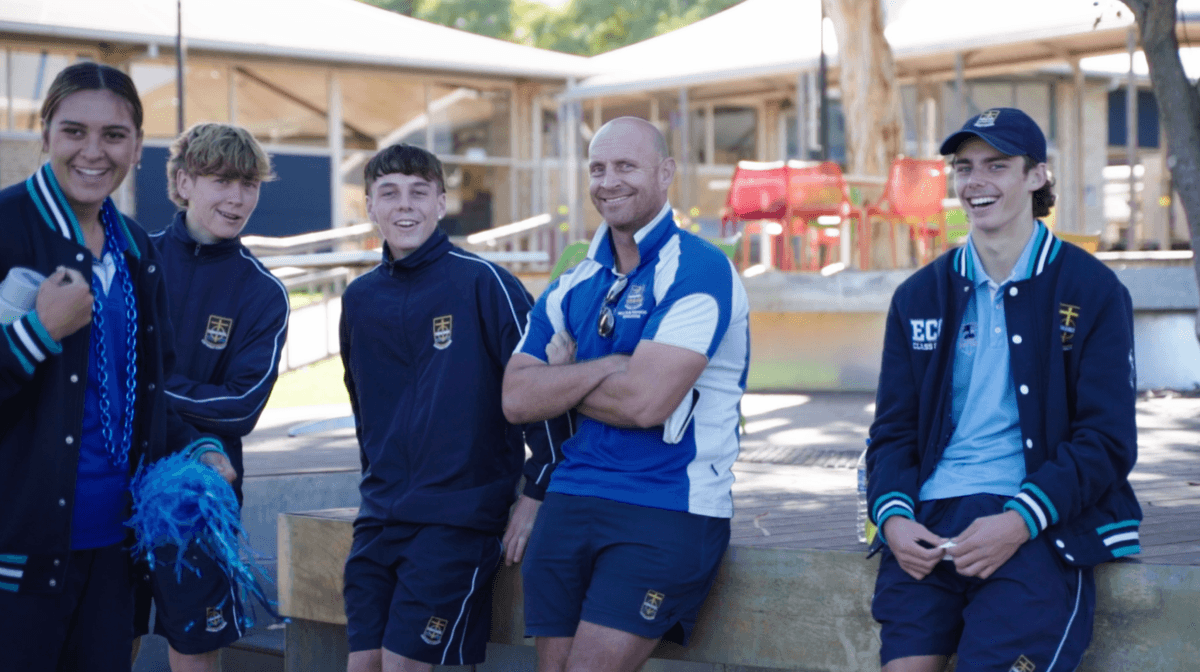 Students in Emmanuel Catholic College uniforms