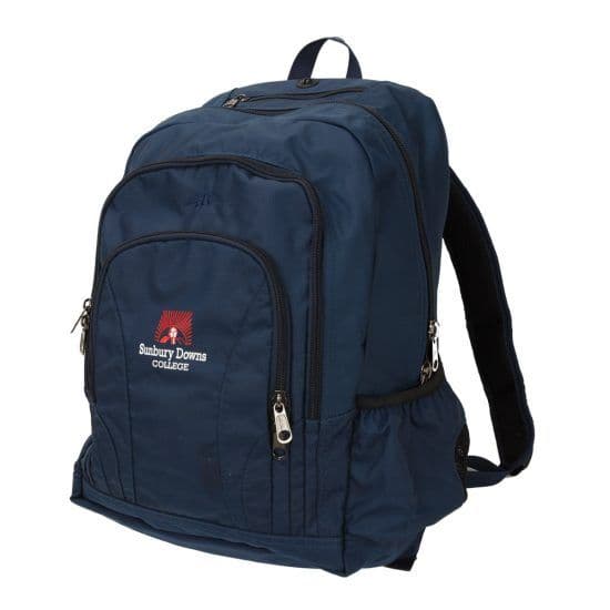 Navy school backpack front view