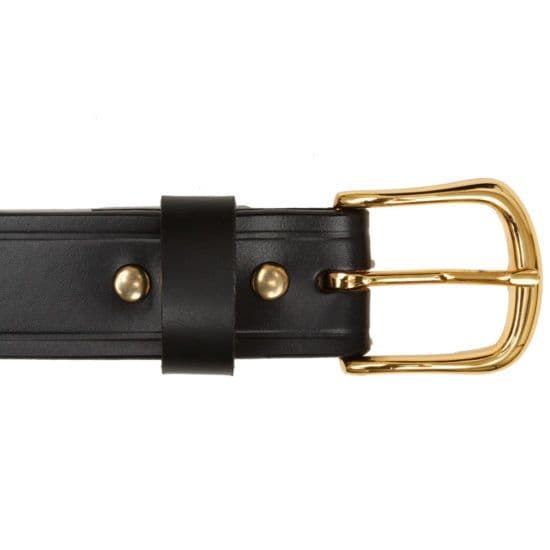 Leather belt brass buckle