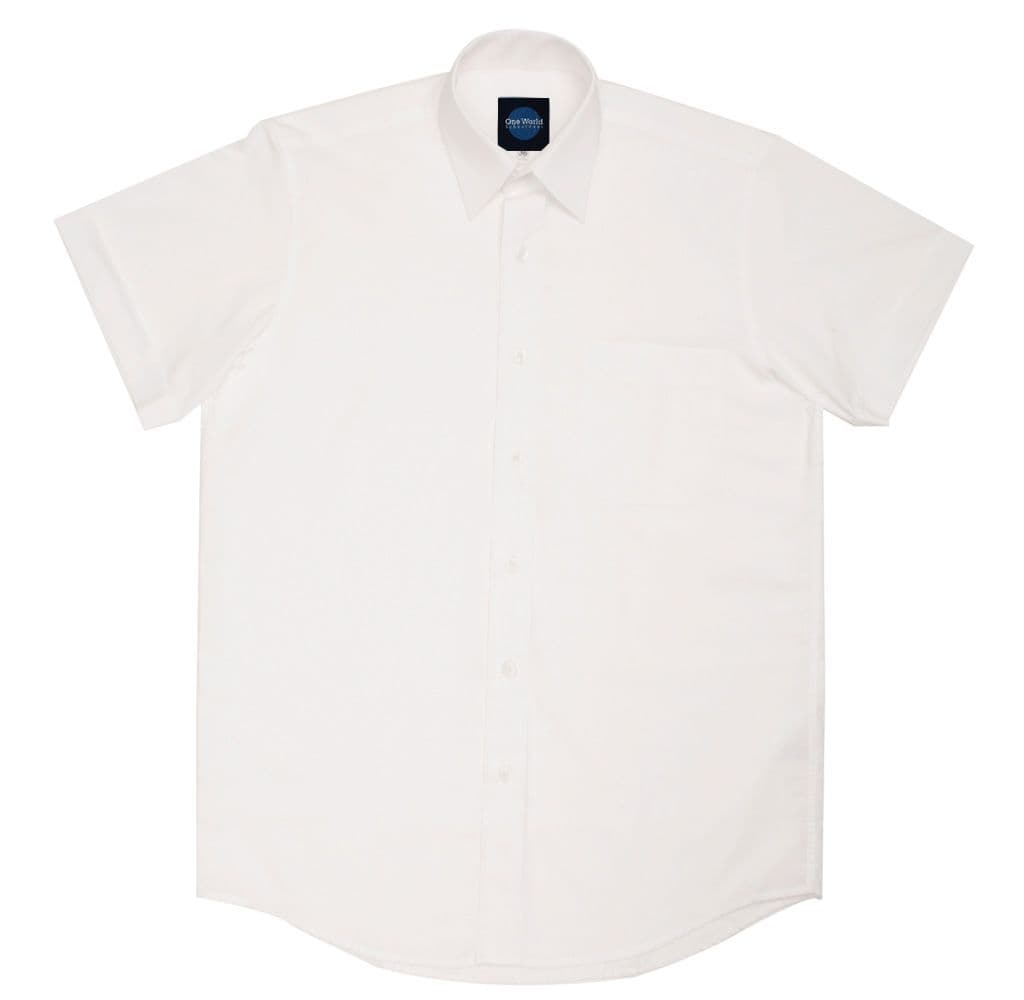 White short sleeve school shirt