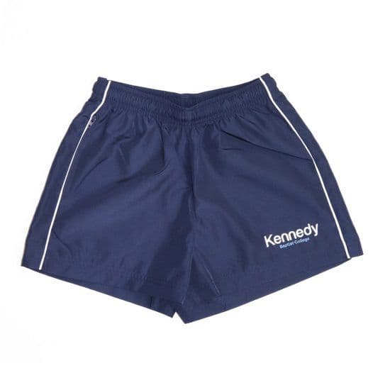 Navy sport short with piping