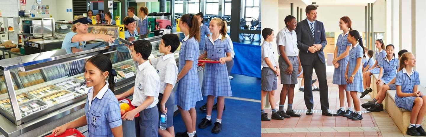 Australian school students in custom uniforms